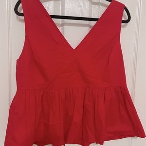 JCREW Red Peplum Top - Sz 14